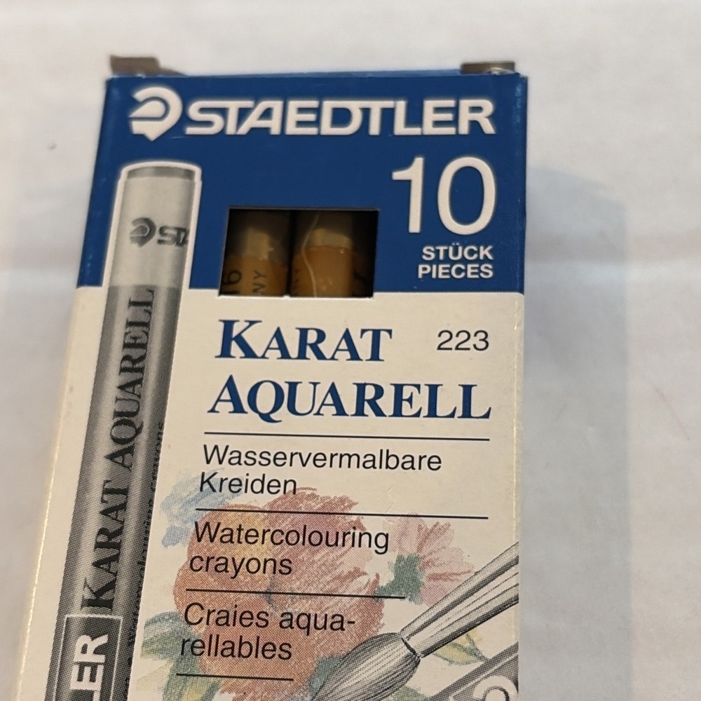Vintage Staedtler Karat Aquarell 223-16 Watercolor Crayons Golden Ochre Germany - Picture 4 of 11